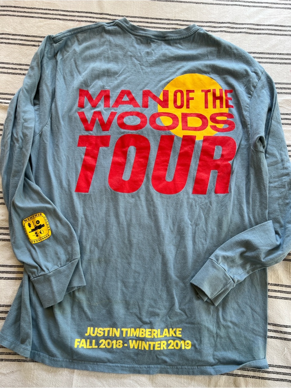 Justin Timberlake Man of the Woods Tour Long Sleeve Shirt - XL slate blue